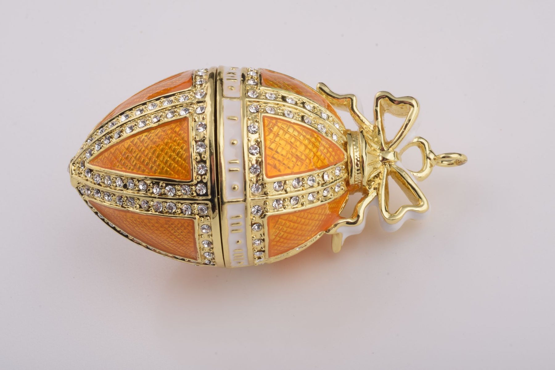 Orange Russian Egg Hanging of a Tree Branch Faberge Egg Keren Kopal