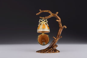 Orange Russian Egg Hanging of a Tree Branch Faberge Egg Keren Kopal