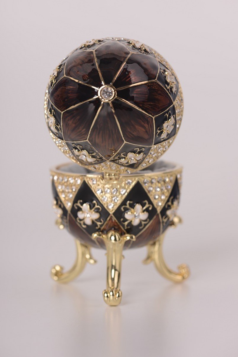 Keren Kopal Faberge Style Egg Music Box Trinket Box  111.25