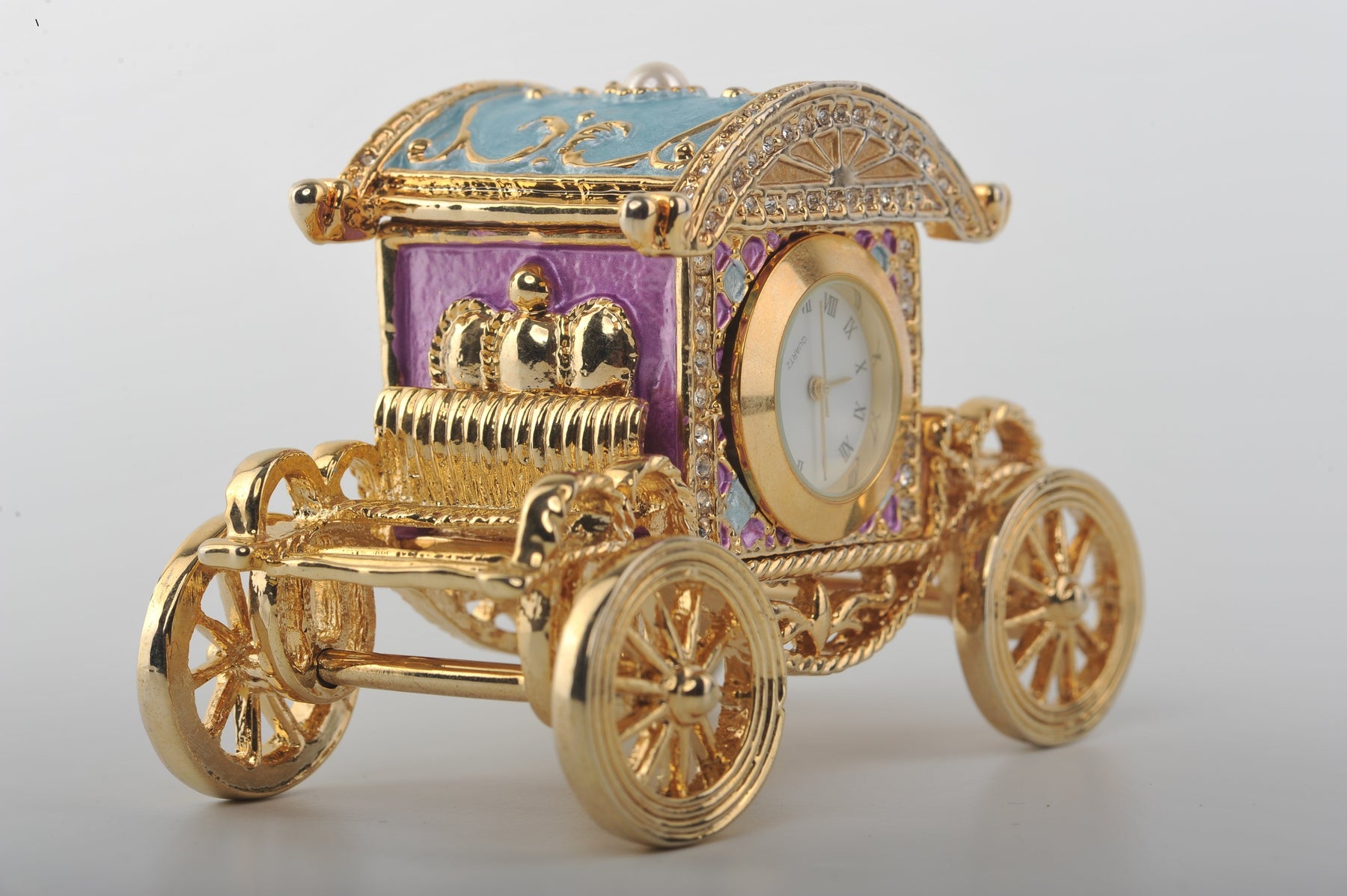 Keren Kopal Gold Carriage with a Clock  91.00