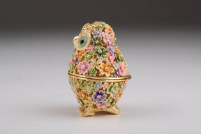Keren Kopal Gold Owl with Colorful Flowers Trinket Box