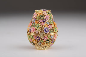 Keren Kopal Gold Owl with Colorful Flowers Trinket Box