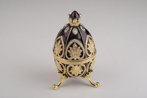 Keren Kopal Gold & Black Faberge Egg with Clock  124.00