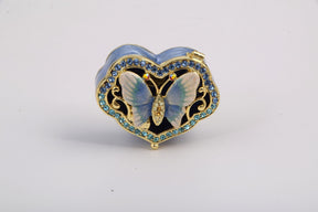 Keren Kopal Golden Blue Box Decorated with a Butterfly  45.25