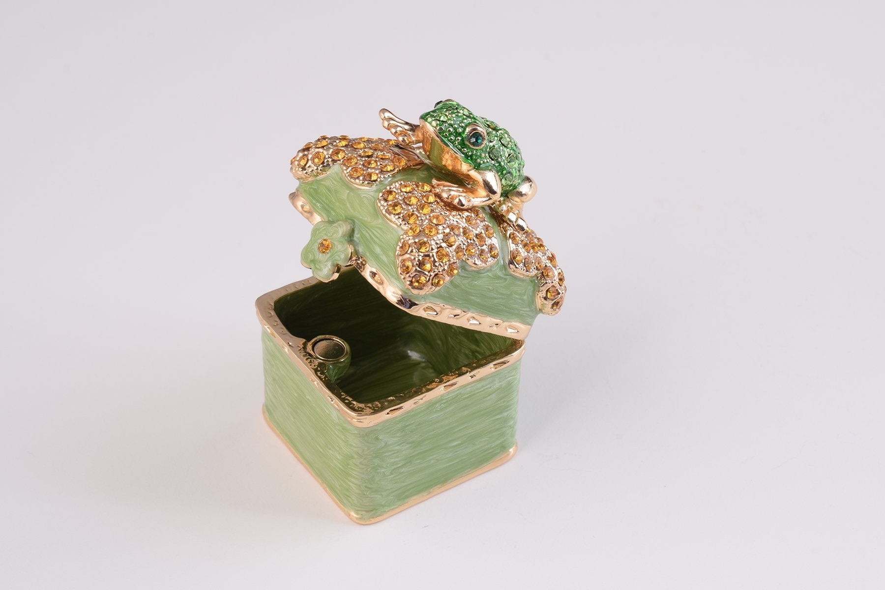 Keren Kopal Green Box with Frog Trinket Box  66.50