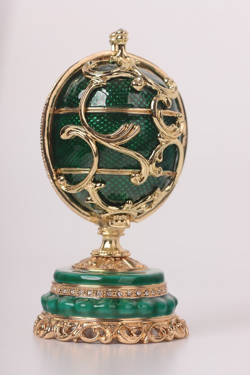 Keren Kopal Green Faberge Egg with a Removable Flower Bouquet  114.00