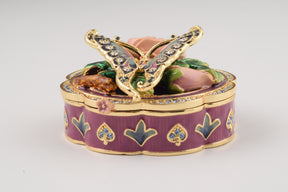 Butterfly on a Flower Trinket Box