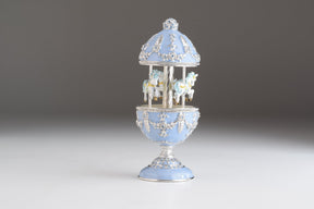 Keren Kopal Light Blue Musical Carousel Faberge Egg  124.00