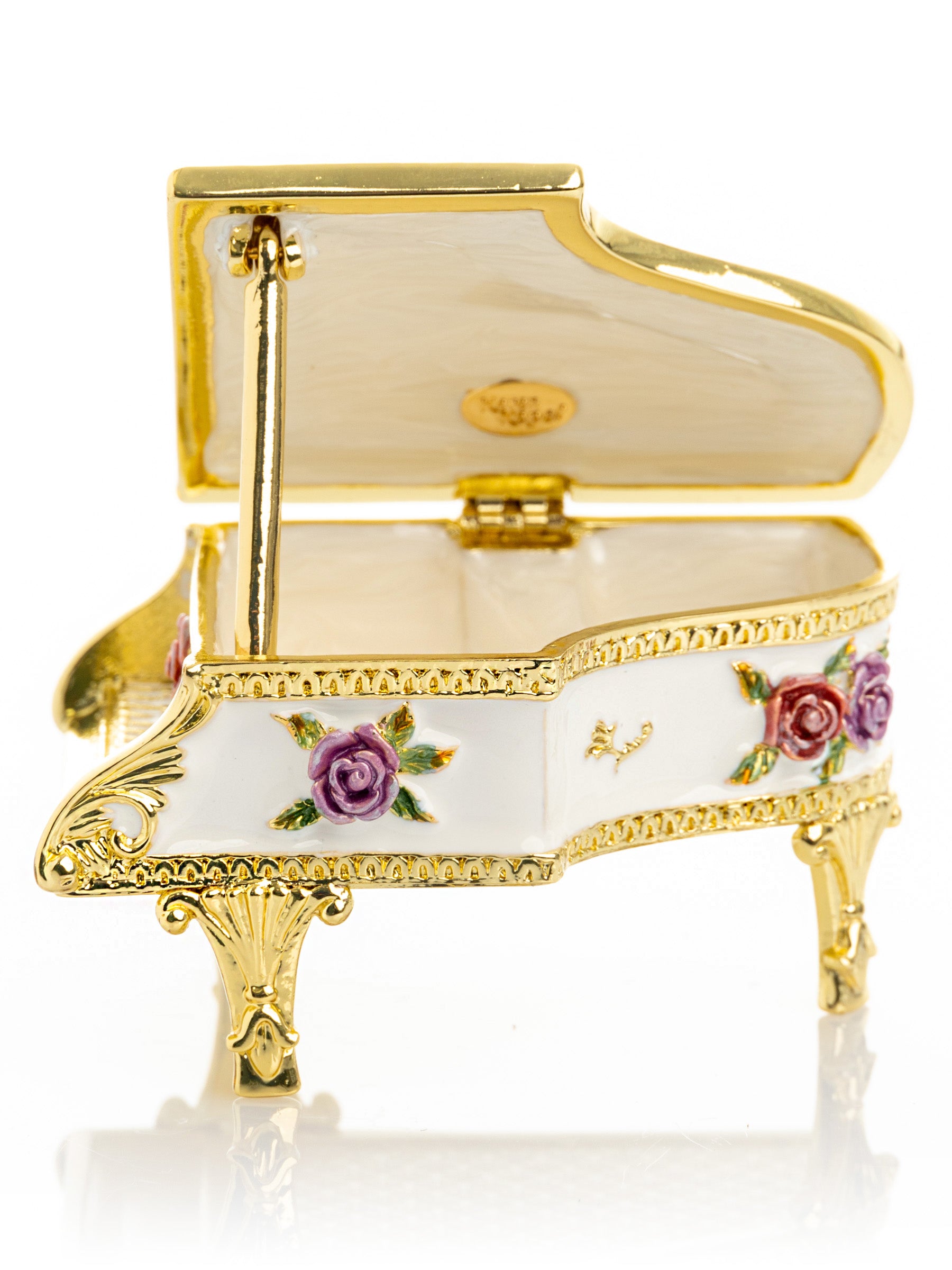 White piano with flowers