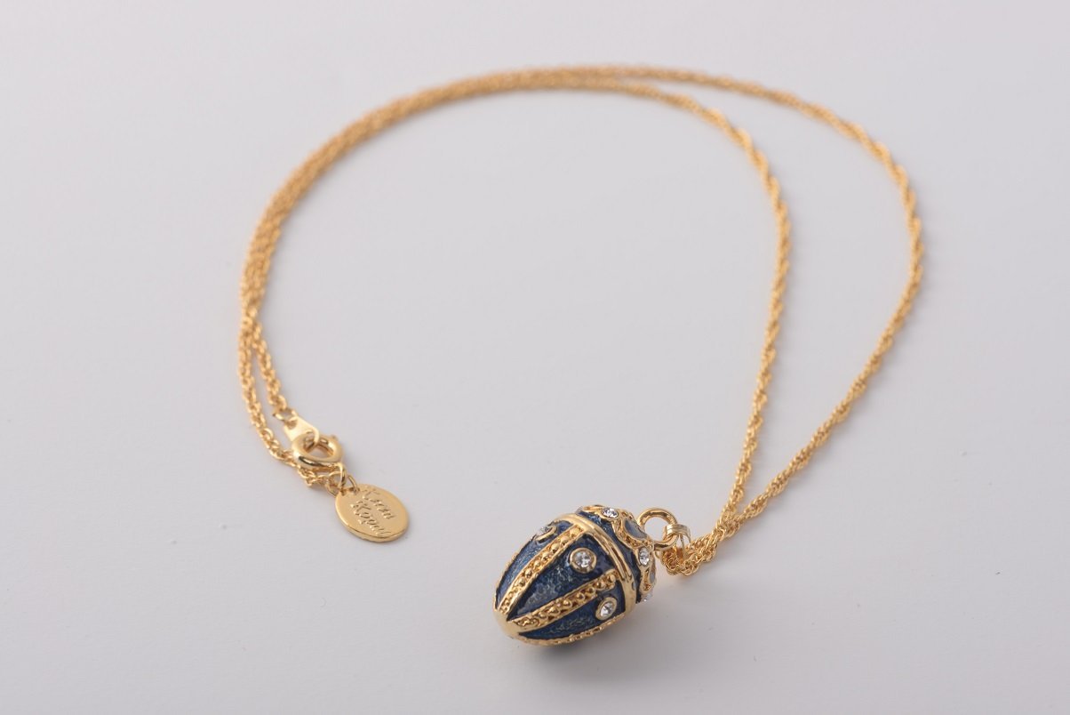 Keren Kopal Blue & Gold Egg Pendant Necklace Pendant 39.00