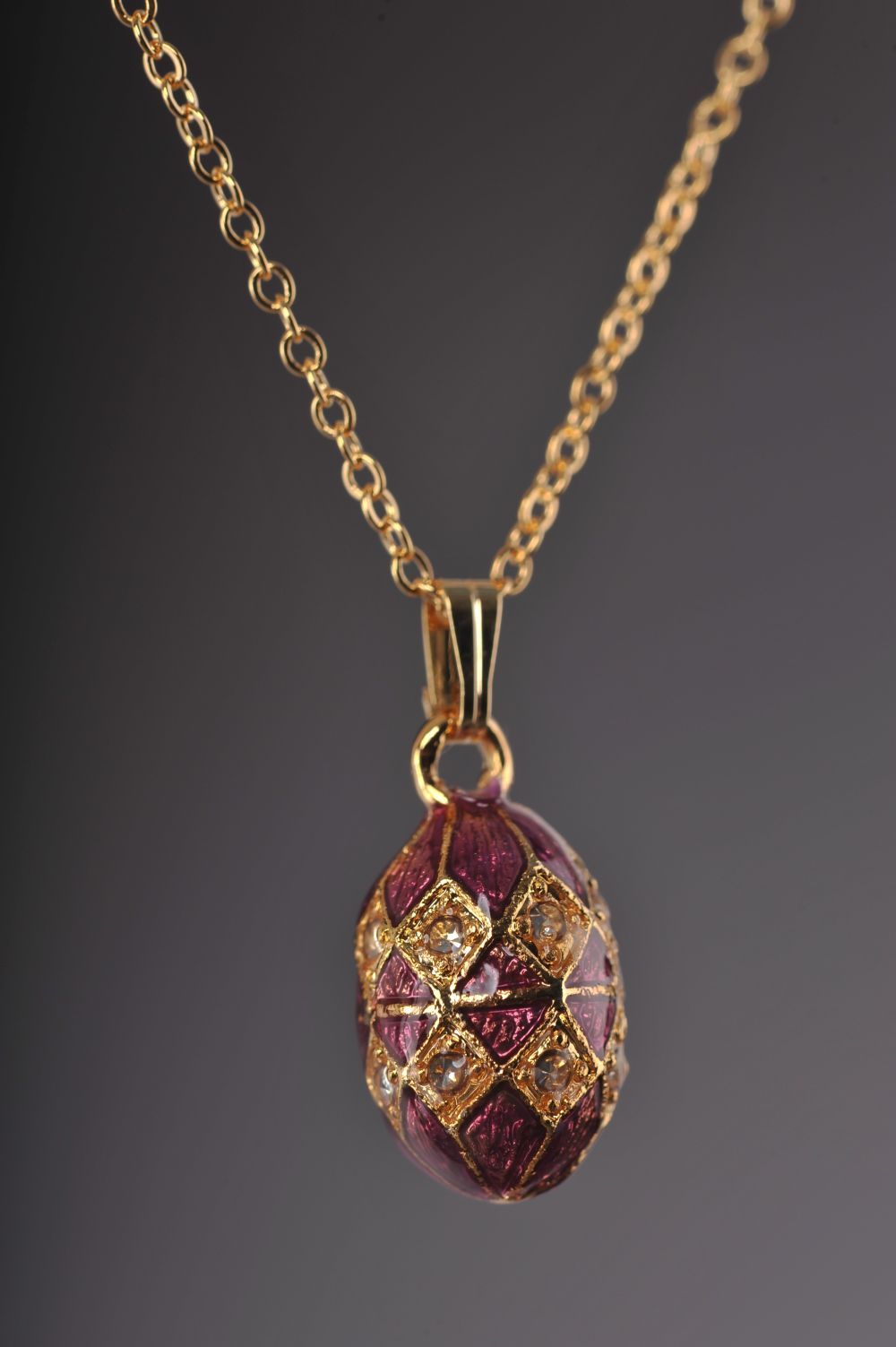 Keren Kopal Magenta & Gold Egg Pendant Necklace Pendant 36.00