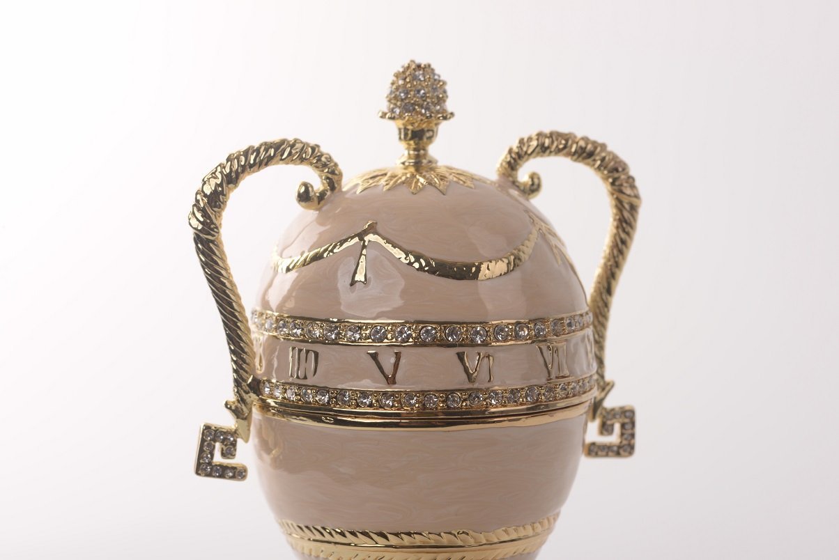 Keren Kopal Pink Faberge Egg with Gold Handles  126.25