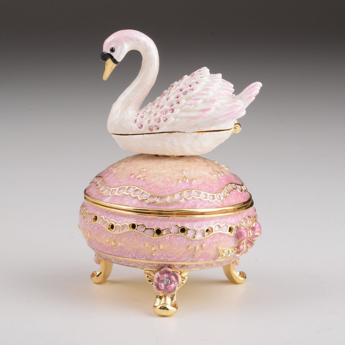 Keren Kopal Pink Faberge Egg with Swan  99.00