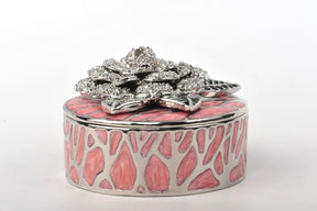 Keren Kopal Pink Jewelry Box with Silver Flower  54.50