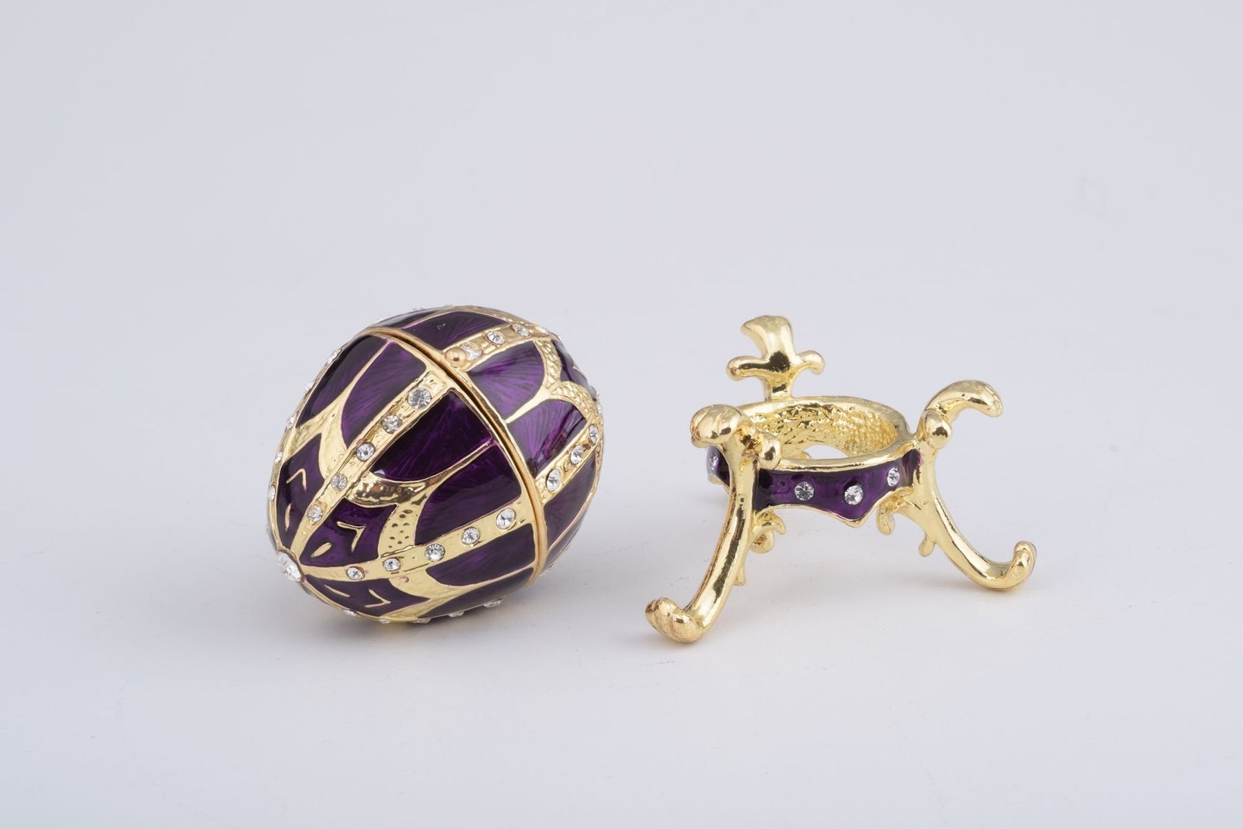 Keren Kopal Purple Faberge Style Egg with an Egg Pendant Inside  67.75