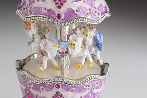 Keren Kopal Purple Wind up Musical Carousel Faberge Egg  124.00