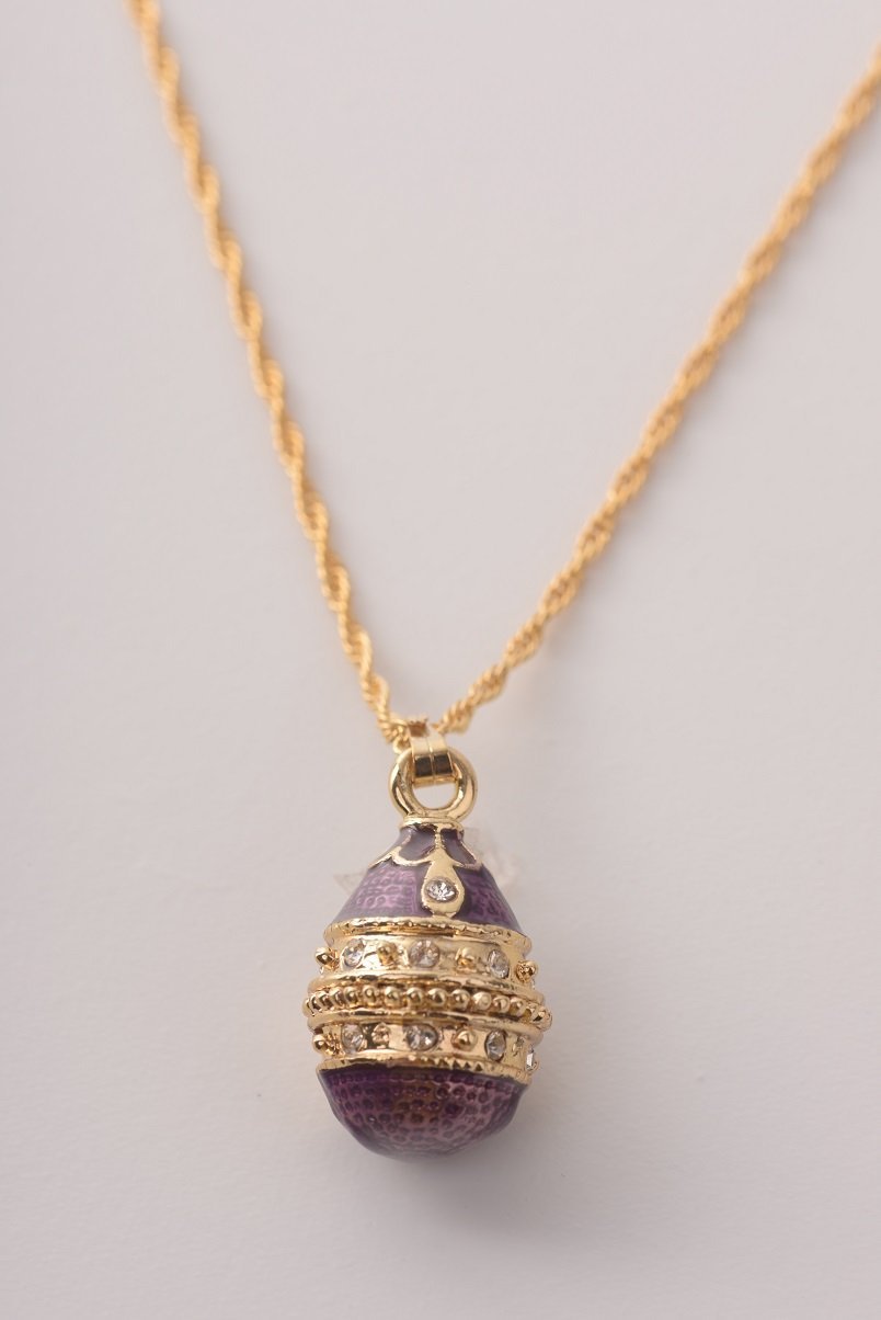 Keren Kopal Purple & Gold Egg Pendant Necklace  39.00