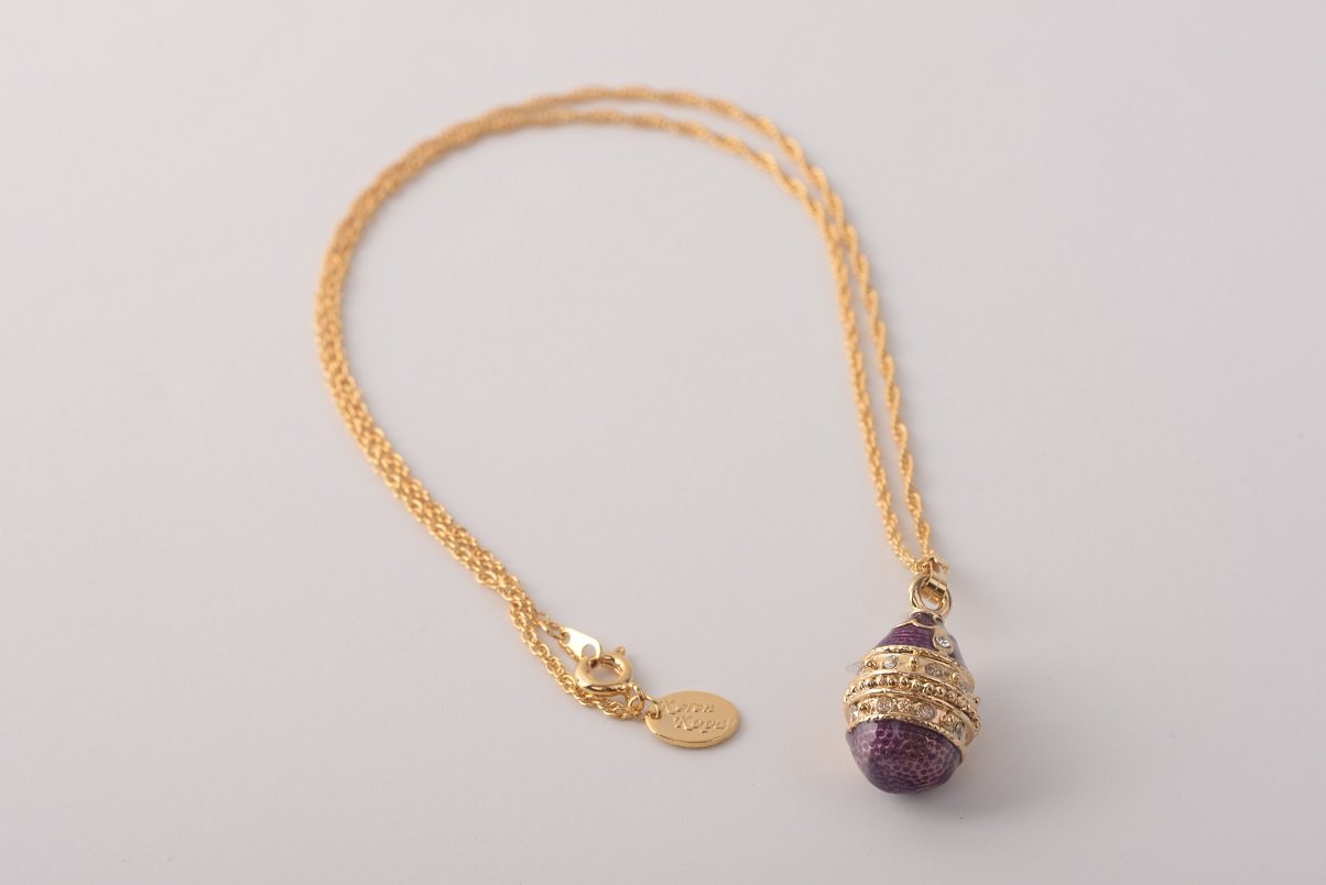 Keren Kopal Purple & Gold Egg Pendant Necklace  39.00