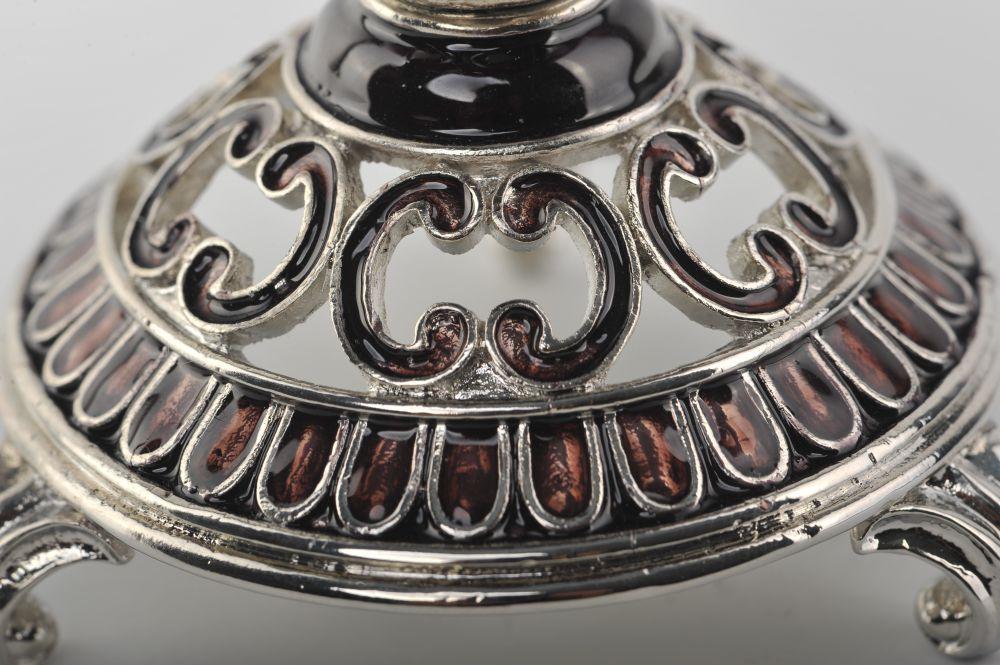 Keren Kopal Silver & Black Faberge Style Egg with a Clock Inside  154.00