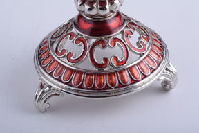 Silver & Red Faberge Egg  Keren Kopal