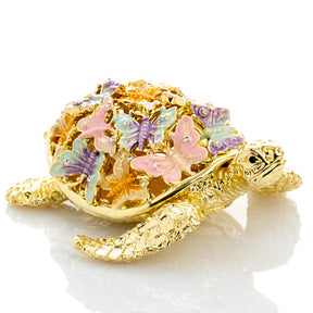 Golden Turtle Decorated with butterflies