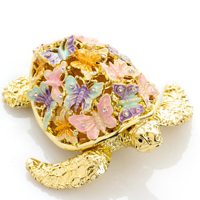 Golden Turtle Decorated with butterflies