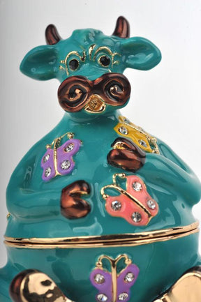 Keren Kopal Turquoise Bull with Colorful Butterflies