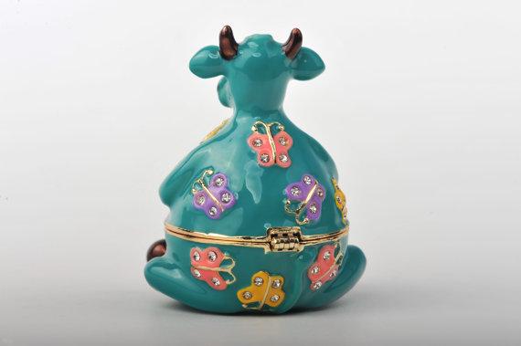 Keren Kopal Turquoise Bull with Colorful Butterflies