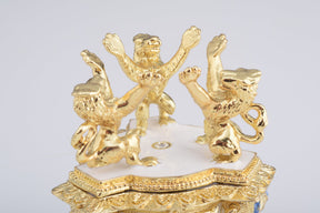 Keren Kopal White Faberge Egg with an Elephant on Top  344.00