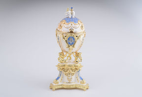 Keren Kopal White Faberge Egg with an Elephant on Top  344.00