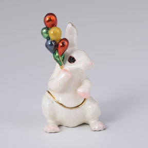 Keren Kopal White Rabbit with Colorful Baloons