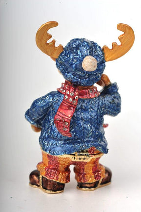 Keren Kopal Winter Deer with Blue Coat and Red Scarf  62.50