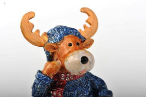 Keren Kopal Winter Deer with Blue Coat and Red Scarf  62.50