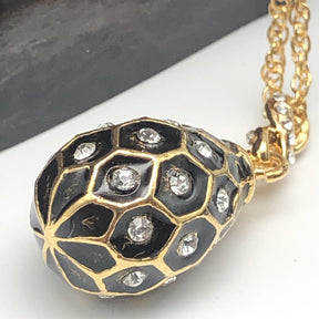 Black Egg Pendant Gold Necklace jewelry Keren Kopal