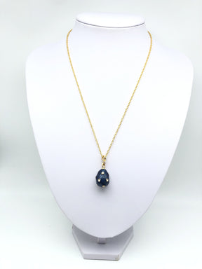 Blue Egg Pendant Gold Necklace jewelry Keren Kopal