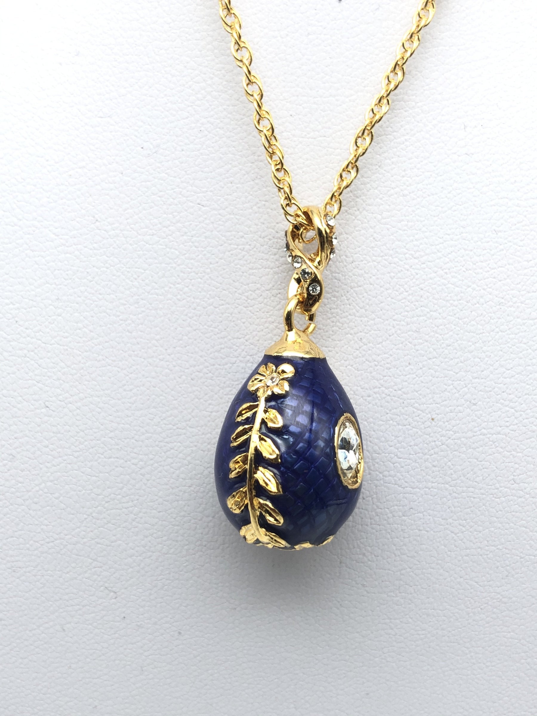 Blue Egg Pendant Gold Necklace jewelry Keren Kopal