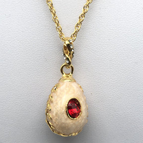 Pink Egg Pendant Gold Necklace jewelry Keren Kopal