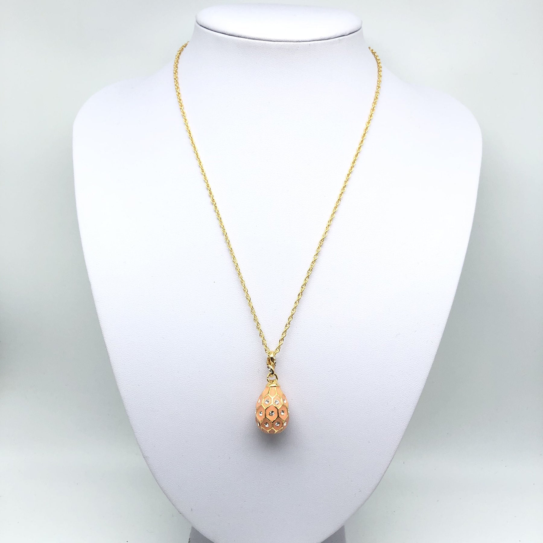 Pink Egg Pendant Gold Necklace jewelry Keren Kopal