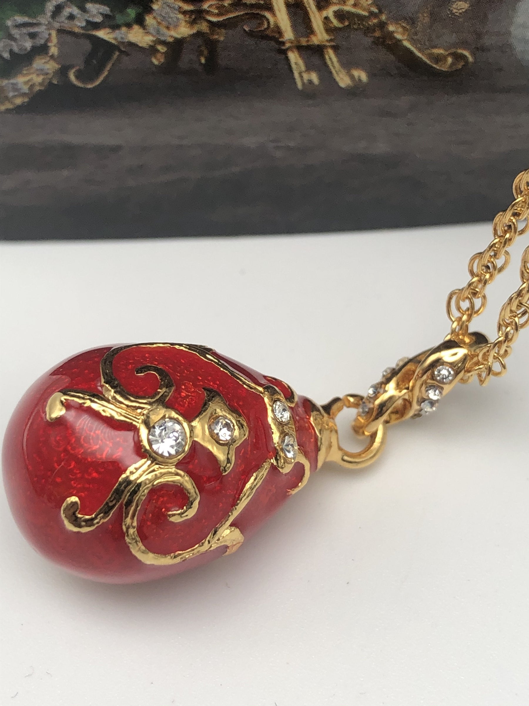 Red Egg Pendant Necklace jewelry Keren Kopal