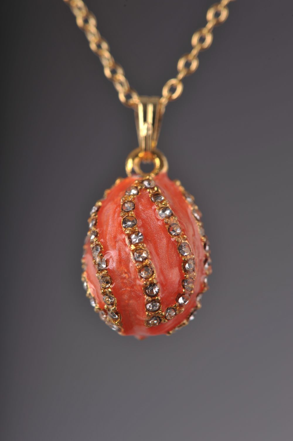 Keren Kopal Salmon Spiral Egg Pendant Necklace jewelry 37.00