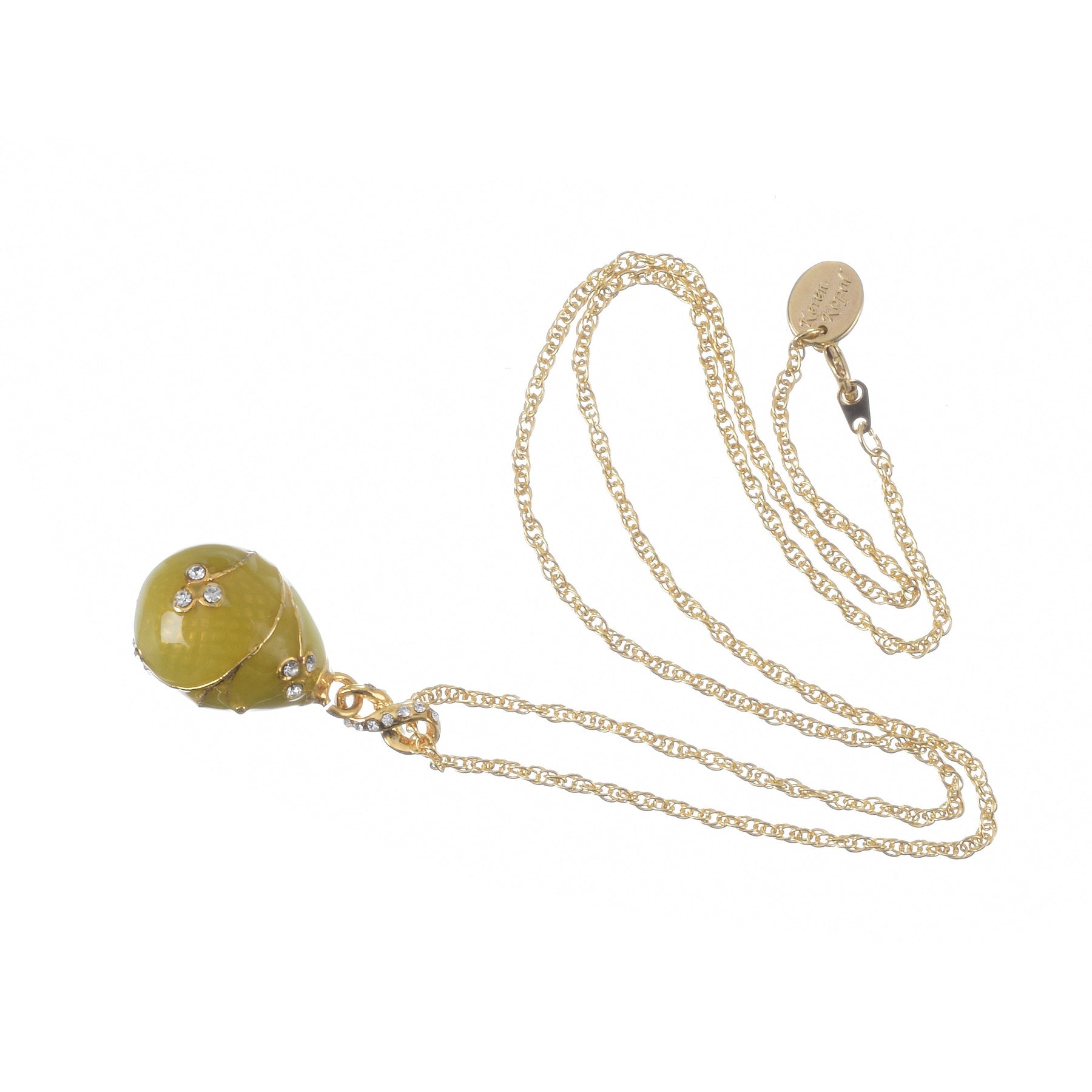 Yellow Egg Pendant Gold Necklace jewelry Keren Kopal