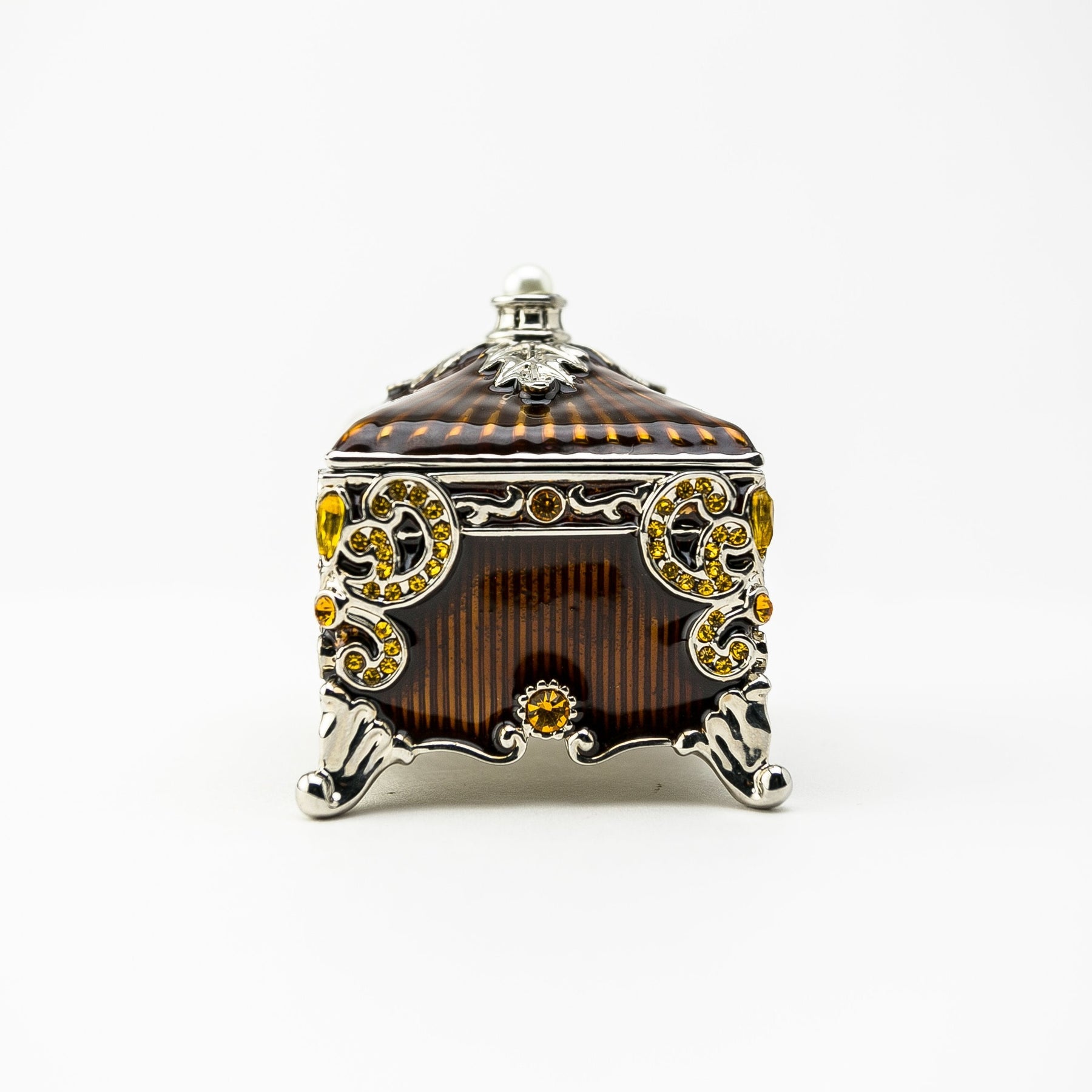 Brown Decorated Trinket Box trinket box Keren Kopal