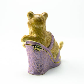 Cat sitting on an Evening Shoe trinket box Keren Kopal