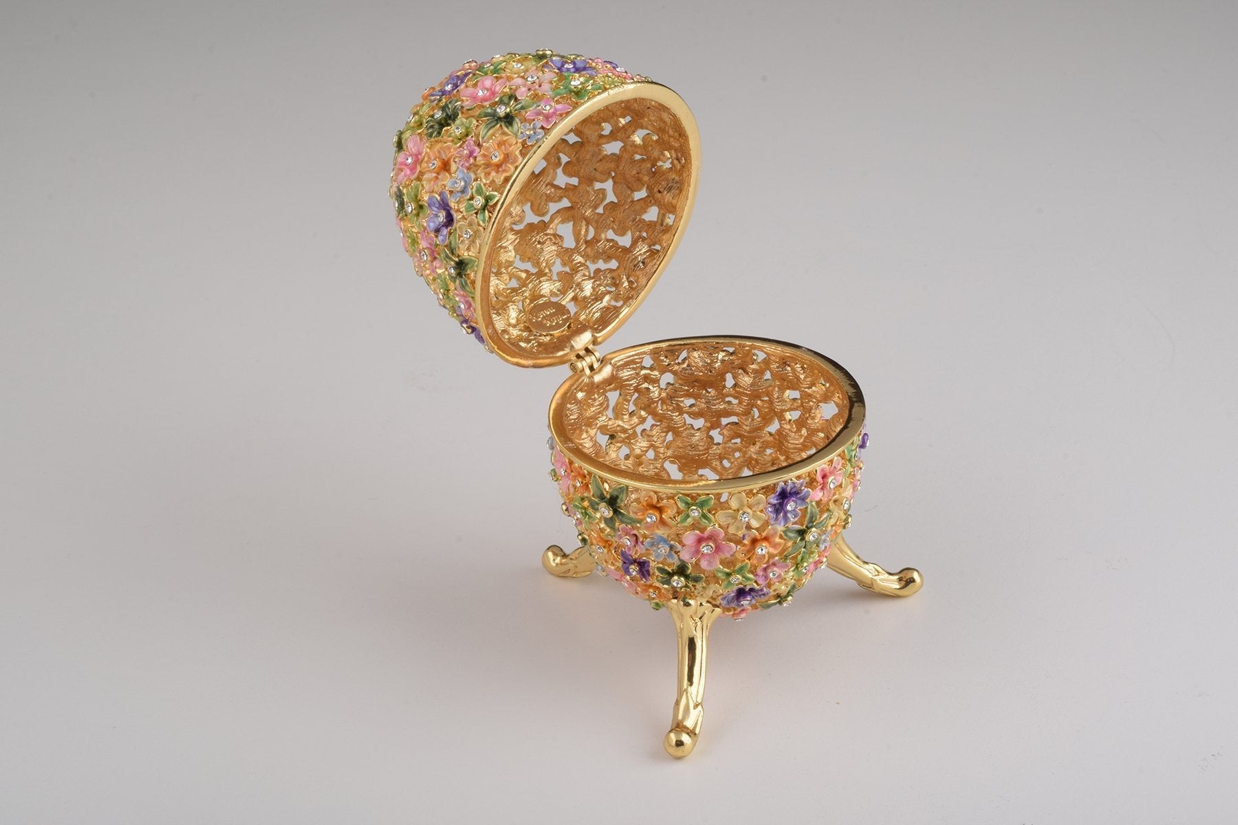 Keren Kopal Gold with Colorful Flowers Easter Egg