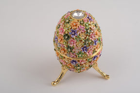 Keren Kopal Gold with Colorful Flowers Easter Egg