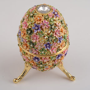 Keren Kopal Gold with Colorful Flowers Easter Egg