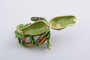 Green Frog Speak No Evil trinket box Keren Kopal