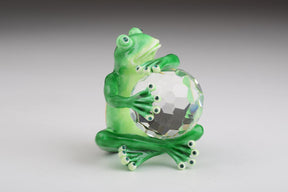 Keren Kopal Green Frog with Crystal Ball trinket box 104.00