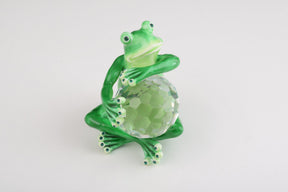 Keren Kopal Green Frog with Crystal Ball trinket box 104.00