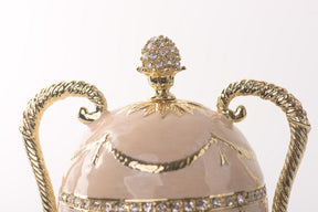 Pink Faberge Egg with Gold Handles trinket box Keren Kopal